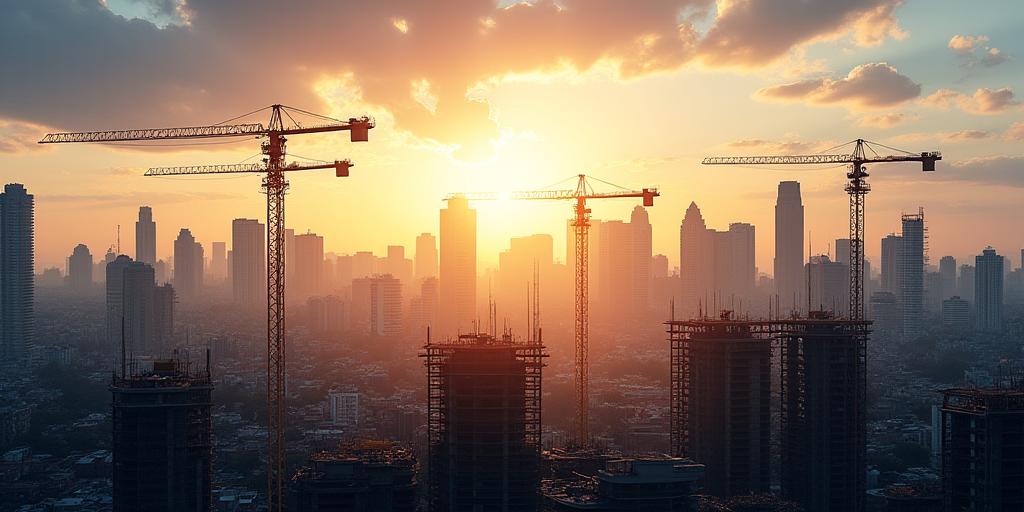 Panorámica de construcción en Bogotá con equipos Rayo Set
